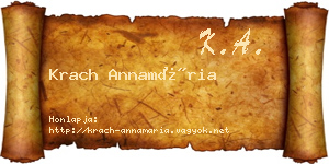 Krach Annamária névjegykártya
